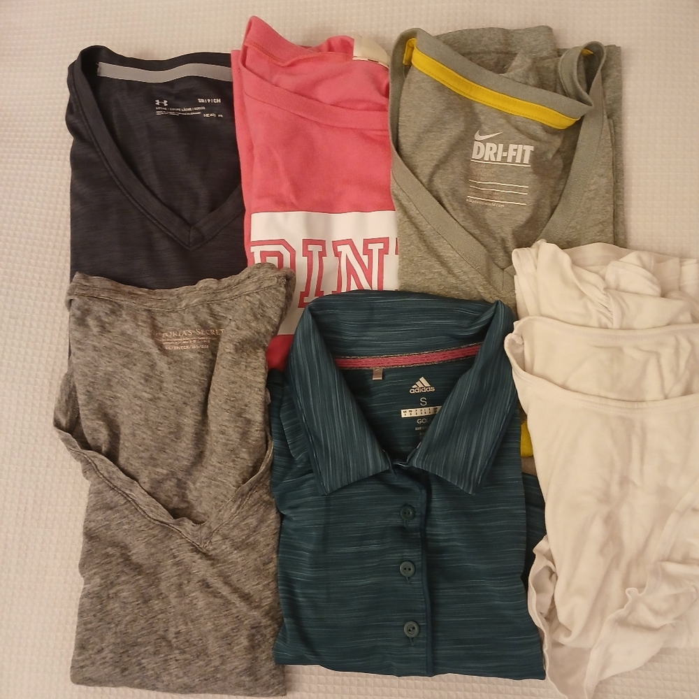 Lot 6pcs T-Shirt Variety Brand Multicolor Short Sleves Sz S-XS Bundle Shirt